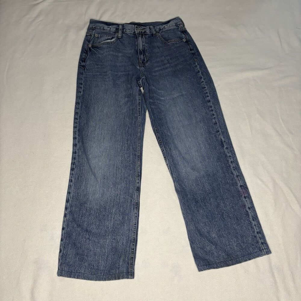 Aeropostale Wide Leg Jeans Women 4 Reg Blue‎ High Waisted MTMLPK1 07/2023